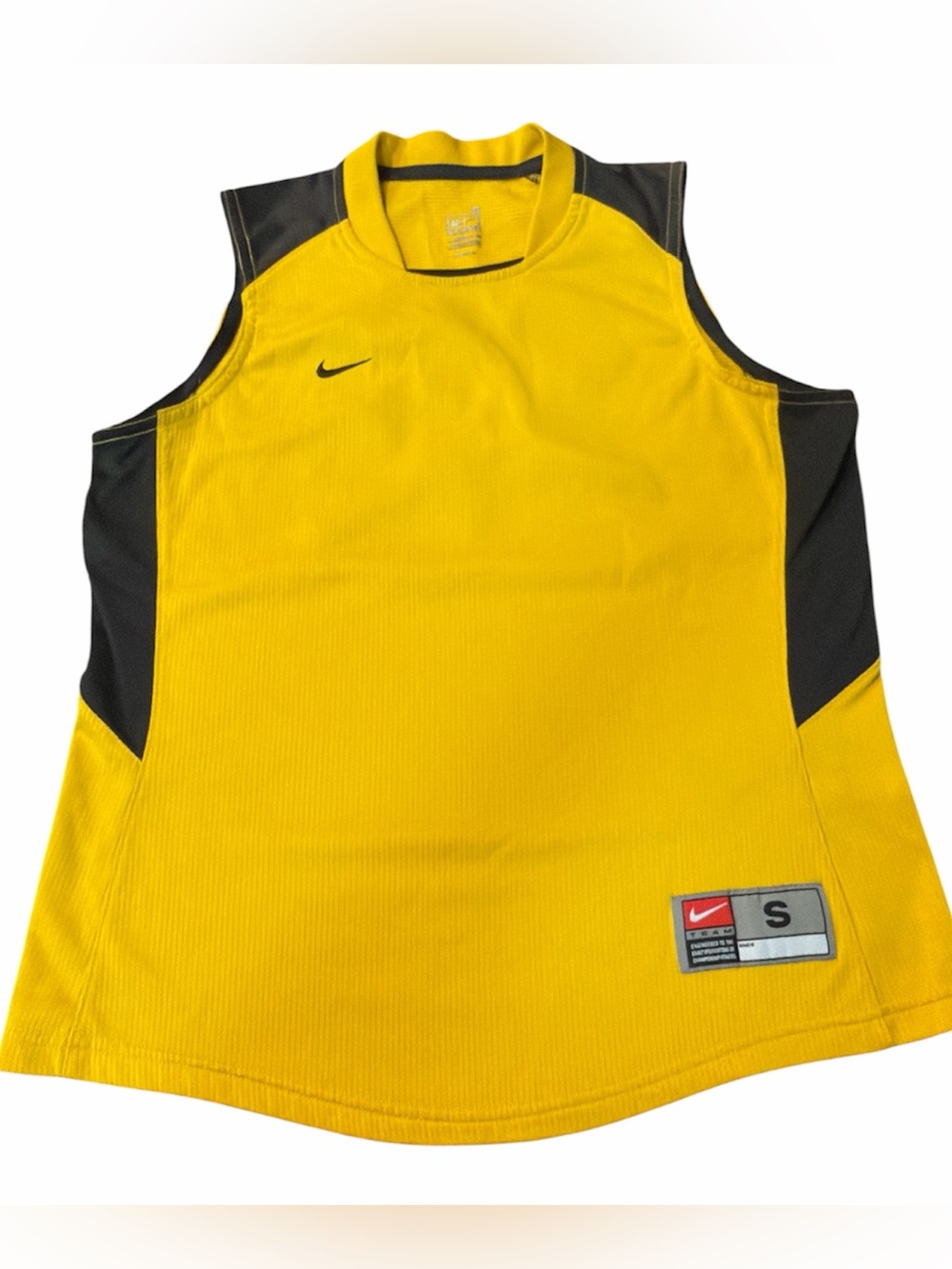 Nike Team Dri-Fit Sleeveless Jersey Yellow Black #18 Size S